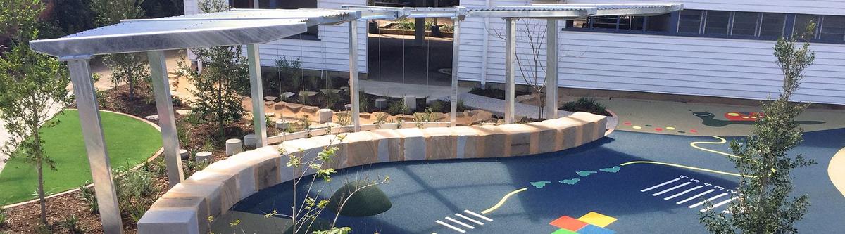 Active youth zones featuring modern play structures and safe areas for kids